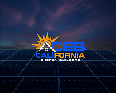 California Energy Builders Logo | SOLAR ENERGY clean energy construction logo design creative logo eco logo energy logo green building logo green energy home energy solutions modern energy logo modern logo modern solar solar builder logo solar design solar energy logo solar house solar logo solar power sun logo