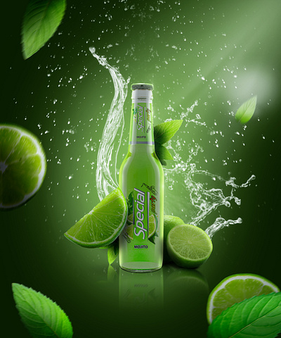 MOJITO Energy drink poster branding energy drink graphic design mojito energy drink poster post poster product manipulation social media post