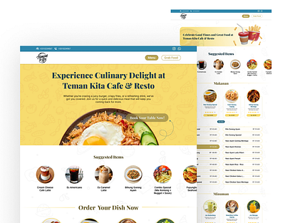 Taman Kita Cafe & Restro Website design graphic design restaurant website ui uiux