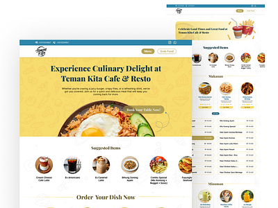 Taman Kita Cafe & Restro Website design graphic design restaurant website ui uiux