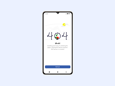 Daily UI Challenge # 46 - No Internet Screen 404 android branding daily challenge daily ui daily ui challenge 46 design dribbble figma figma design illustration internet iphone no internet refresh reload try again ui uiux