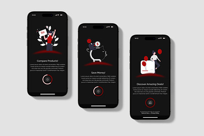 Onboarding Screens-Discount Hunter app app design application design onboarding ui user experience user interface ux