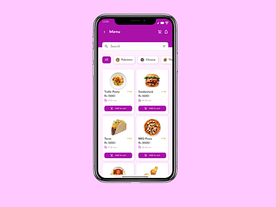 Daily UI Challenge # 48 - A Restaurant Menu android bbq burger chinese daily challenge daily ui daily ui challenge 48 design figma figma design illustration iphone menu pasta pizza restaurant tacos thailand ui uiux