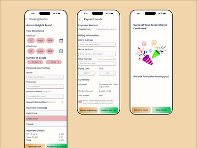 Hotel Booking and Checkout Page UX/UI app checkout hotel booking ios typography ui ux design