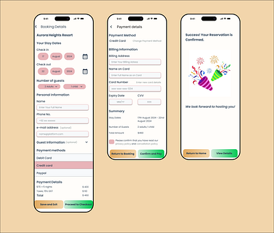 Hotel Booking and Checkout Page UX/UI app checkout hotel booking ios typography ui ux design