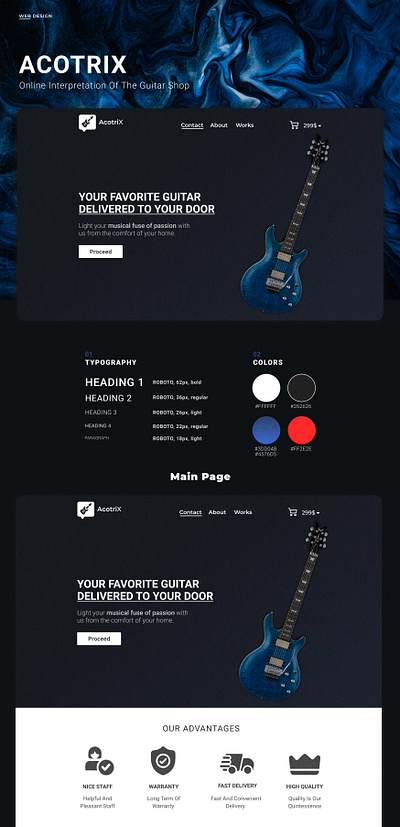 Acotrix - Your Guitar Store guitar store ui ux web web design