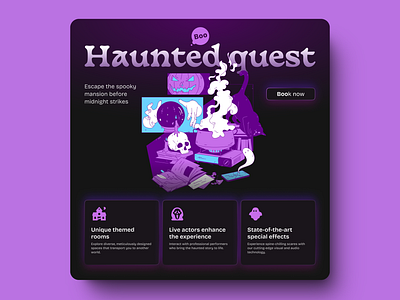 Halloween-inspired UI kit design free graphics graphic design halloween icons illustration landing page landing page ui mobile screens mobile ui style pack ui ui design ui kit vector