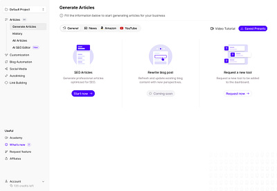 Article Generator design product design ui