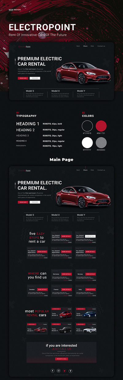 ElectroPoint - The Latest in Future-Forward Automotive Innov. car rent ui ux web design