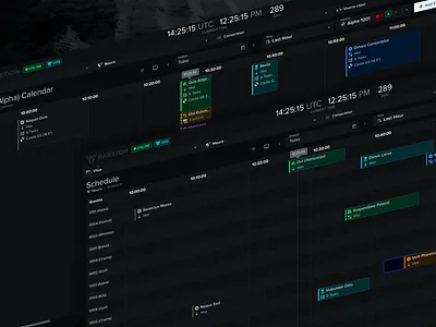 Calendar/Schedule Screen calendar dark mode dark ui event figma planning product design schedule status task time timeline ui ui design upcoming ux wireframe workflow