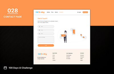 DAY-028 CONTACT PAGE 100 days ui 100days 100daysofui contact contact page daily ui challenge landing page page ui user interface web design website website design