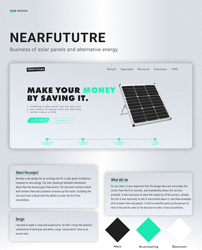 Nearfuture - Solar Panels and Alternative Energy Solutions branding design inspiration solar panel ui user experience ux uxr web design