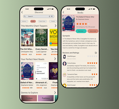 A BookClub App-Place to Connect for Like Minded Readers bookclub bookclub app chat page discover page ios app profile page ui ux design uxui