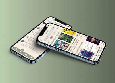 A BookClub App-Place to Connect for Like Minded Readers bookclub bookclub app chat page discover page earthtoned color pallete ios app profile page ui ux design uxui