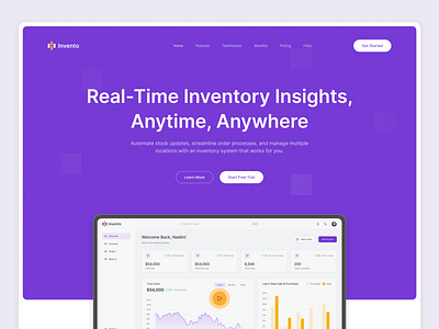 Inventory Management Landing Page animation b2b business business landing page ecommerce landing page inventory landing page landing page manufacturing online store store supplier ui uiux ux website