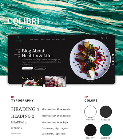 Colibri - Professional Personal Food & Life Blog blog branding food identity inspiration personal blog ui ux web design web site