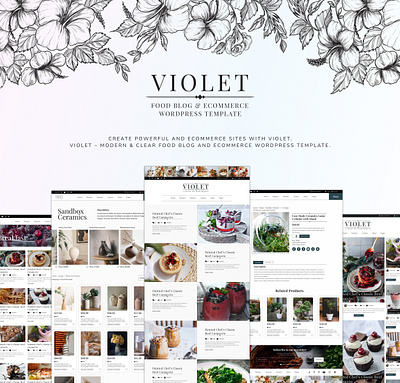 Violet - Food Blog & eCommerce | Web Design | Web Development blog creative food inspiration recipes soft style ui user experience user interface user research ux web design