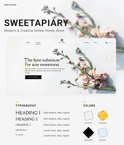 SweetApiary - Modern & Creative Online Honey Store design flowers honey inspiration store style ui ux uxr web design