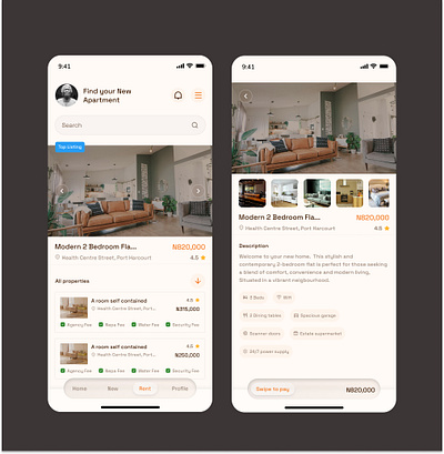 A real estate app ui design figma product design real estate app ui ui dsign ux design