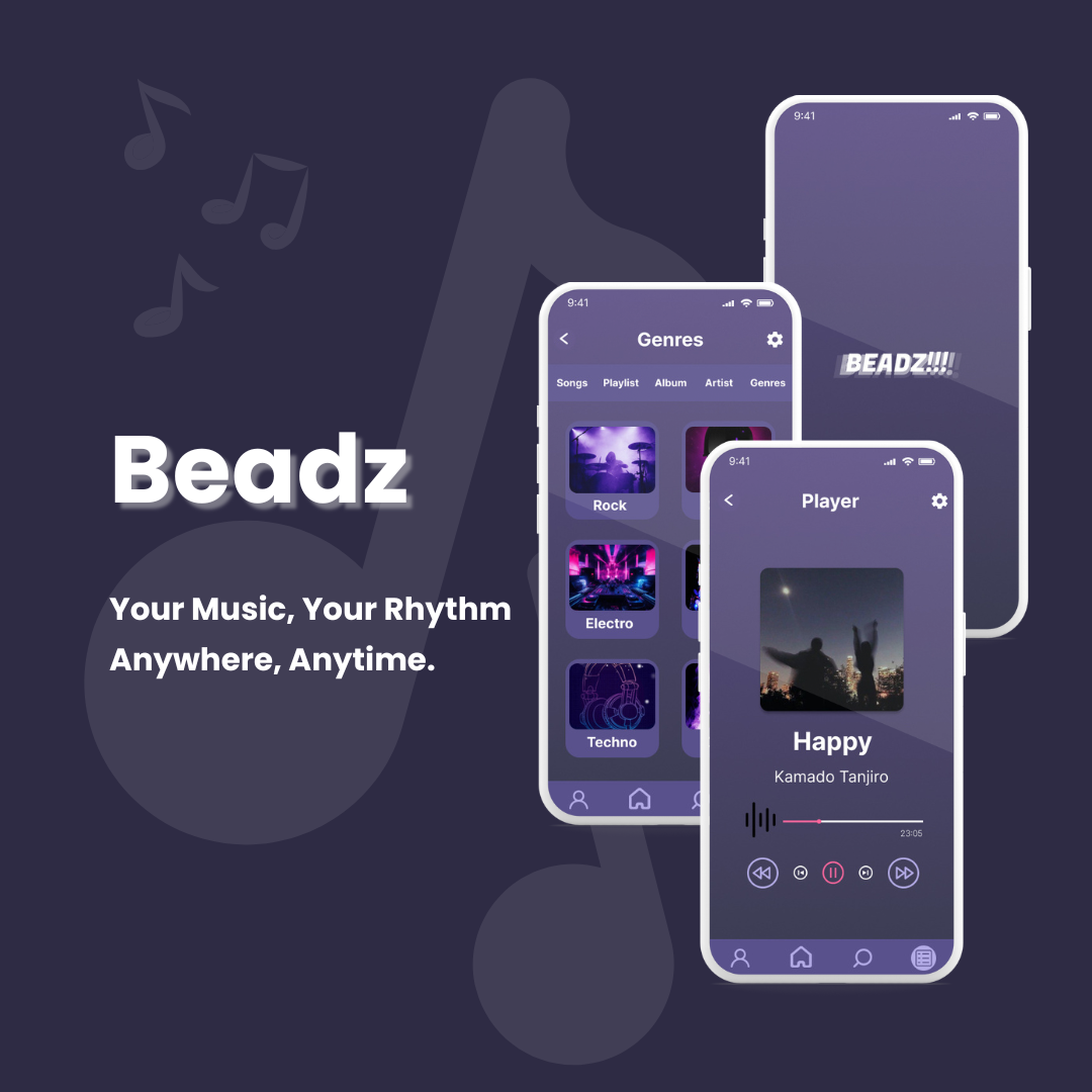 Beadz Music App – Clean & Minimalistic Design app design beadz figma music app ui ui design