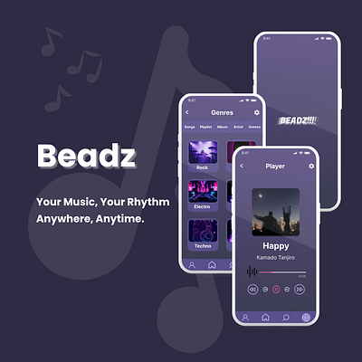 Beadz Music App – Clean & Minimalistic Design app design beadz figma music app ui ui design