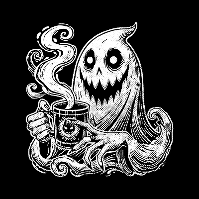 Roasty Ghost Coffee branding clothing coffee graphic design