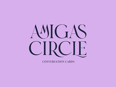 Amigas Circle Conversation Cards Logo Design Branding brand identity branding card game community game design logo logo design purple women