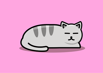 Loaf cat colors graphic design gray cat illustration loaf pink sleep sleepy