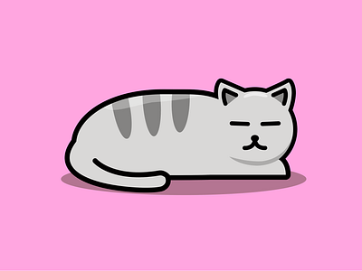 Loaf cat colors graphic design gray cat illustration loaf pink sleep sleepy