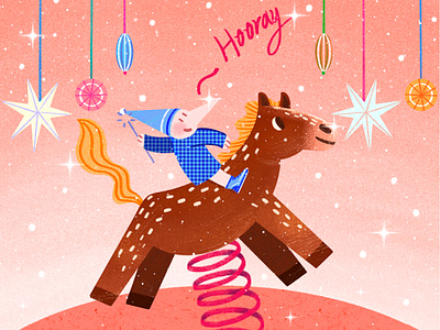 HOORAY~! animal art artwork carousel christmas design frame hooray illust illustration ipad magicwand ornament peachtober24 photoshop pony sparkle spring tweetyheather