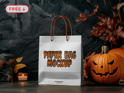 Halloween 🎃 Freebie Mockups a4 card branding canvas bag card design download free freebie halloween identity logo mockup mockups paper paper bag psd template typography