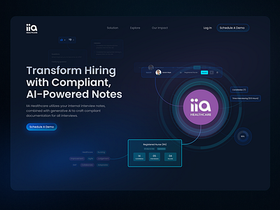 Streamlining Hiring with AI-Powered Automation ai hiring branding conversion focused custom artwork custom layout design digital hiring solutions graphic design hiring automation hr technology iiahealthcare illustration landing page landing page design logo talent acquisition ui user centric user friendly layout ux