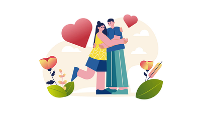 Hugs 2D Animation 2d affection animation couple couple hugging family family moment flat hearts hugs illustration love lovers man motion relationship romance romantic romantic gesture woman