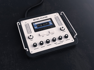 Retro 3d 3dsmax 3dui blender c4d cassette design device music photoshop product product design render retro ui ux vray webshocker