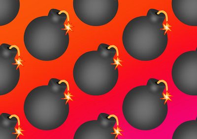 Pattern with a bomb 2d graphic design illustration