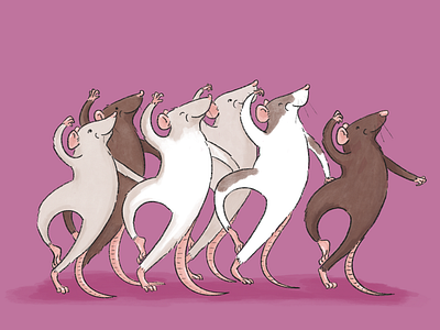 Dancing Rats character dance dancing illustration kids book kids lit mice rats rodents