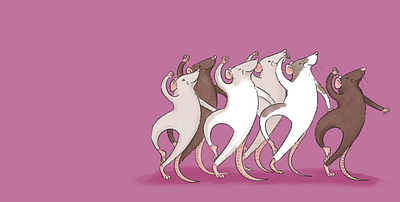 Dancing Rats character dance dancing illustration kids book kids lit mice rats rodents