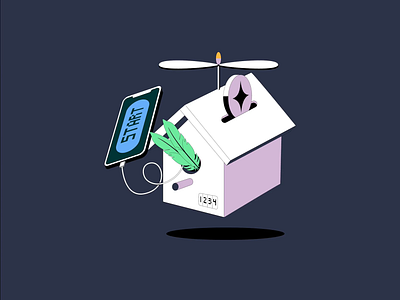 Otto - Flying bird house animation branding illustration ui web