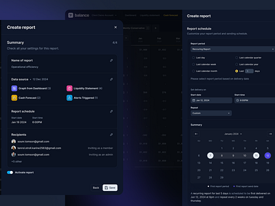 Report page color dark theme minimalistic ui ux web