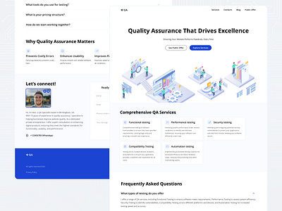 Website for QA Freelance Professional landing page quality assurance ui web design