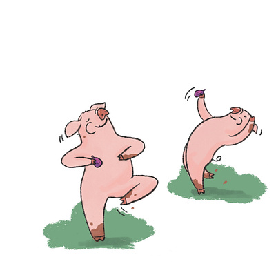 Dancing Pig character childrens book dance dancer dancing illustration kids book kids lit pig