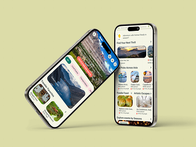 ExploreMate-A Travel App discover page home page design itenarary page map page profile page travel app interface ui user interface ux design wishlist page