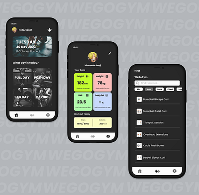 WeGoGym (Fitness App) - UI Project Exploration app fitness gym healthy simple sport ui uiux