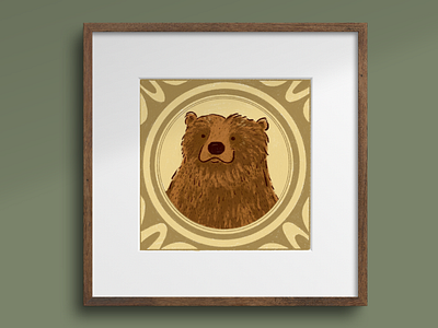 Bear Portrait animal portrait anitque bear character illustration portrait woodland animal