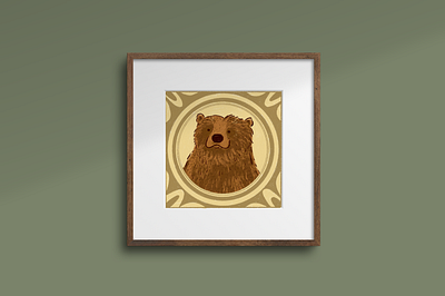 Bear Portrait animal portrait anitque bear character illustration portrait woodland animal