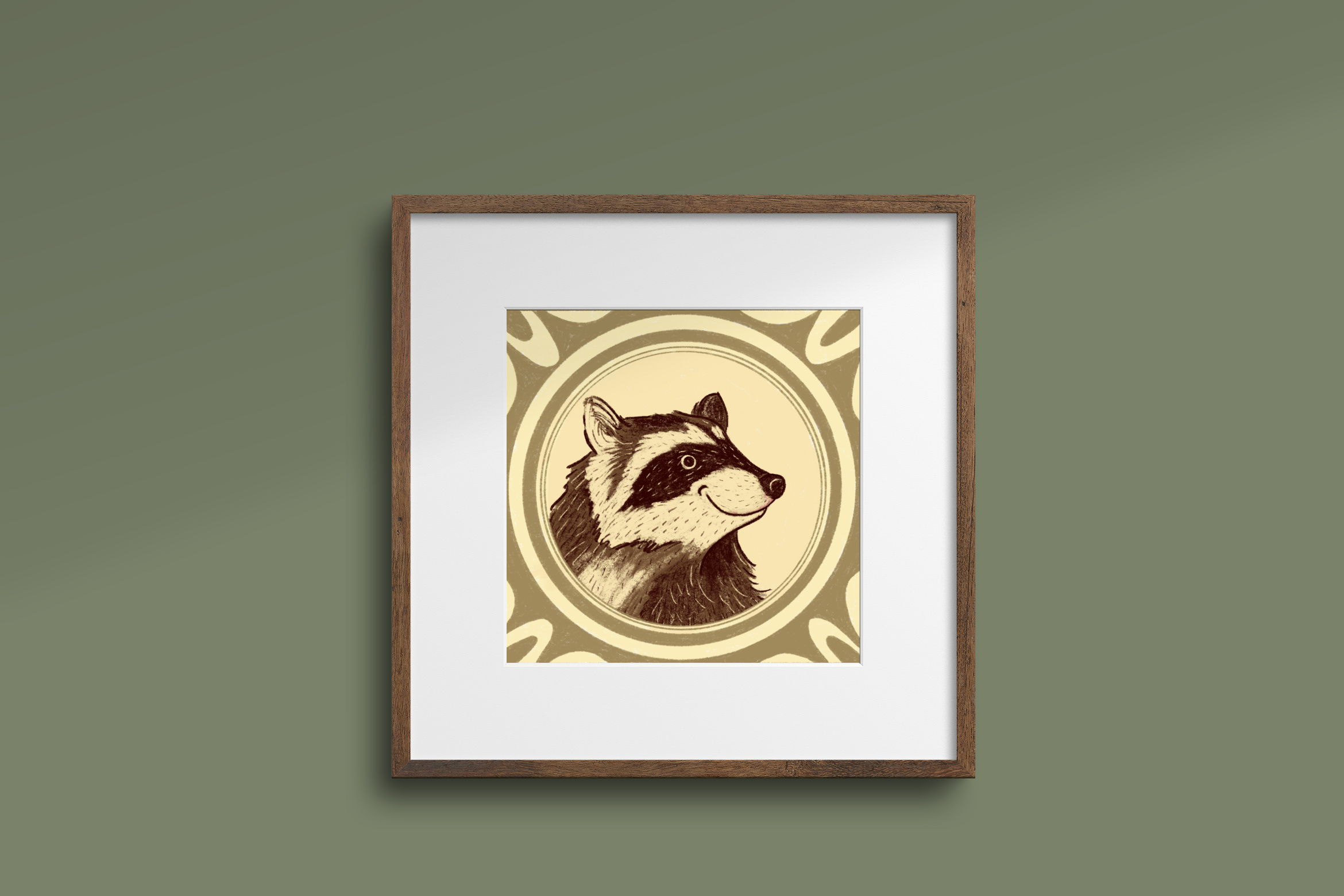 Raccoon Portrait animal portrait antique character childrens book forest illustration kids book raccoon woodland