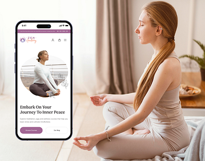 🧘🏼‍♀️Zen Academy - Ecommerce Website Design calm chakra commerce harmony health innerjourney lifestyle meditation mindfulness minimalism ui ux webdesign wellbeing wellness yoga zen