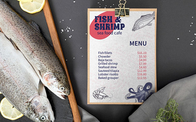 Fish & Shrimp - Graphic Design - Creasions graphic design