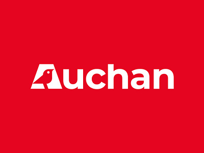 Auchan Logo Redesign: Negative Space Bird Icon in Letter A auchan auchan rebranding bird brand identity branding creative graphic design innovative letter a logo design logo redesign minimalist modern negative space retail logo simple smart supermarket logo visual identity