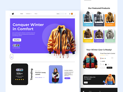 Winter Cloth Collection Landing Page 🔥 cloth cloth collection jacket landing page jacket web design landing page mobile app design product design ui ui design user interface ux ux design web design website design winter collection winter jacket web design